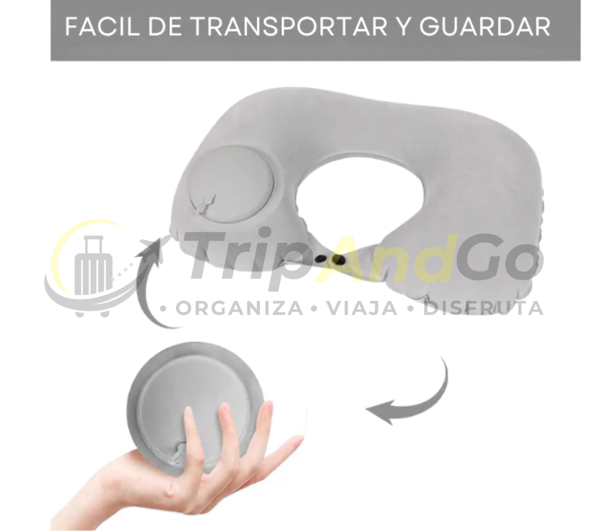 Almohada de Viaje Inflable para Cuello y Cervical++