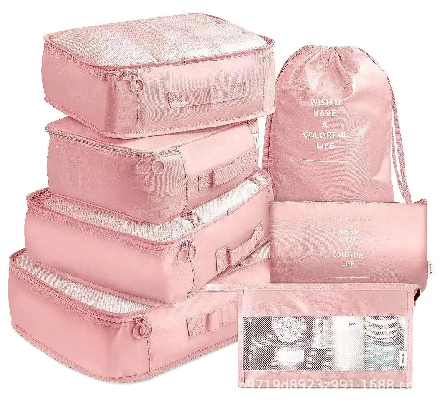 Organizador De Viaje Plegable De 7 Piezas, Bolsas De Almacenamiento, Armario, Cubo, Maleta, Juego De Embalaje, Almacenamiento De Equipaje, Ropa, Caja De Zapatos