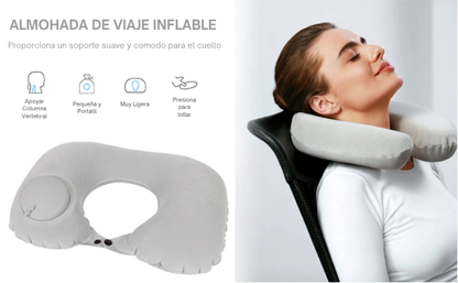 Almohada de Viaje Inflable para Cuello y Cervical