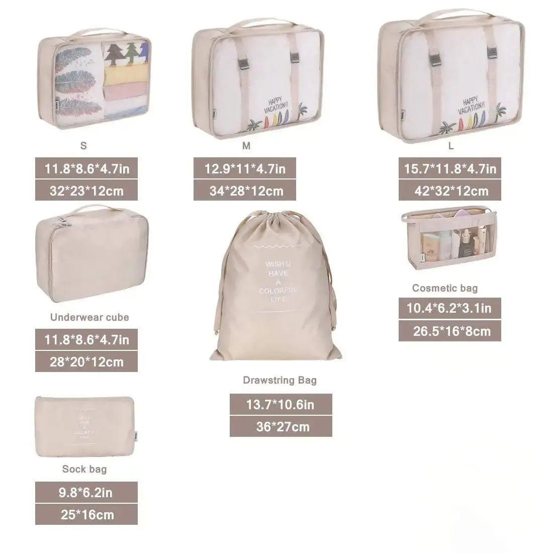 Organizador De Viaje Plegable De 7 Piezas, Bolsas De Almacenamiento, Armario, Cubo, Maleta, Juego De Embalaje, Almacenamiento De Equipaje, Ropa, Caja De Zapatos