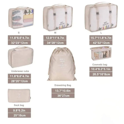 Organizador De Viaje Plegable De 7 Piezas, Bolsas De Almacenamiento, Armario, Cubo, Maleta, Juego De Embalaje, Almacenamiento De Equipaje, Ropa, Caja De Zapatos