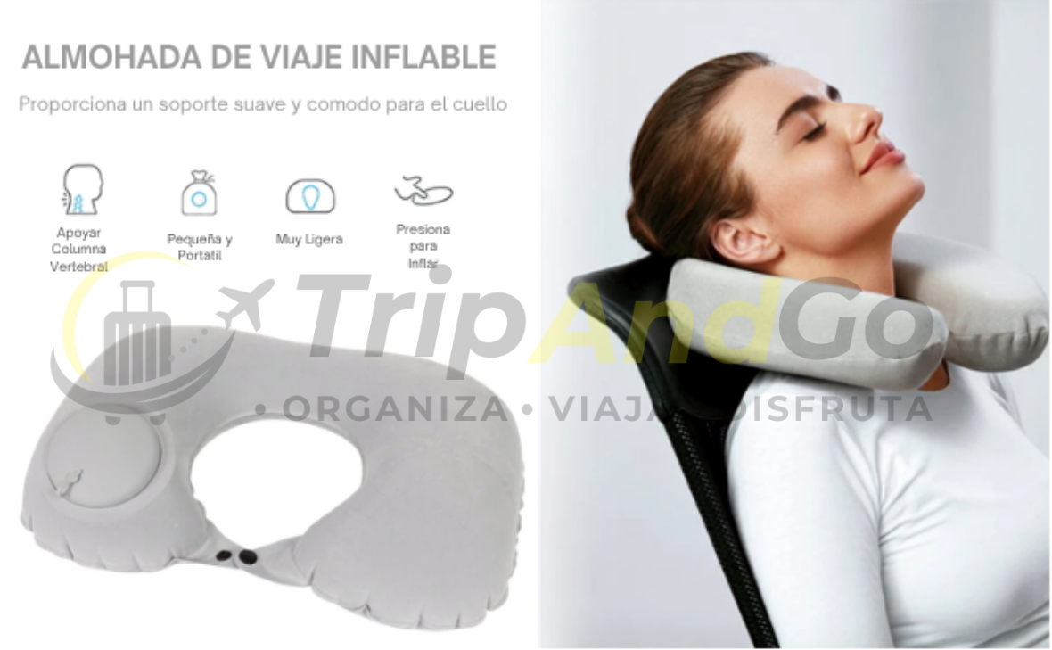 Almohada de Viaje Inflable para Cuello y Cervical++