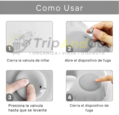 Almohada de Viaje Inflable para Cuello y Cervical++